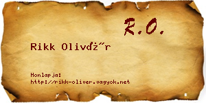 Rikk Olivér névjegykártya